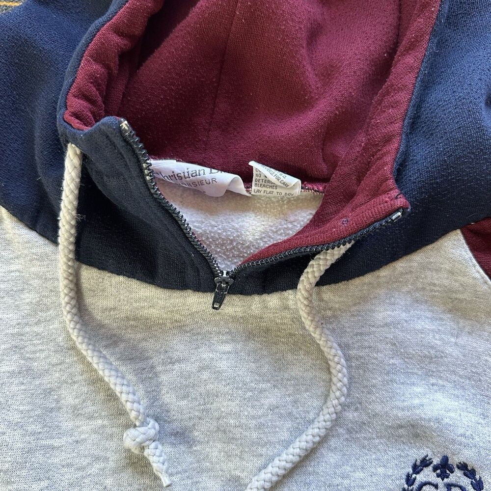 Vintage Christian Dior Monsieur Color Block Hoodie 90s Streetwear Embroidered XL - Picture 12 of 16